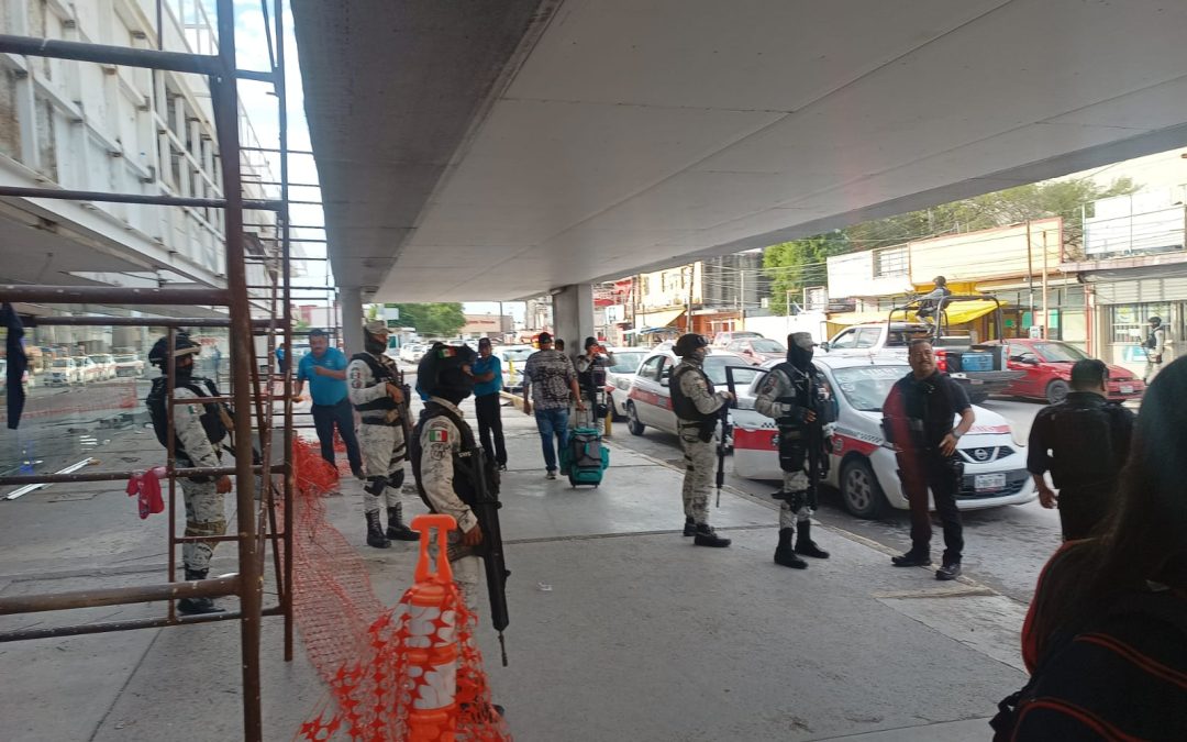 REALIZAN VIGILANCIA INTERINSTITUCIONAL EN CENTRAL DE AUTOBUSES DE REYNOSA