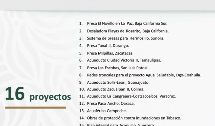 Confirma presidenta Claudia Sheinbaum acueducto para Victoria