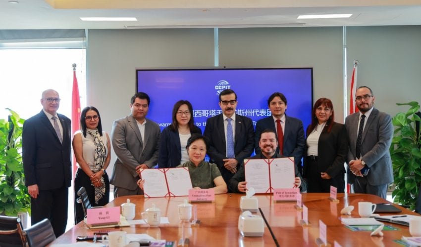Firma Tamaulipas carta de intención con el Consejo Chino de Promoción del Comercio Internacional