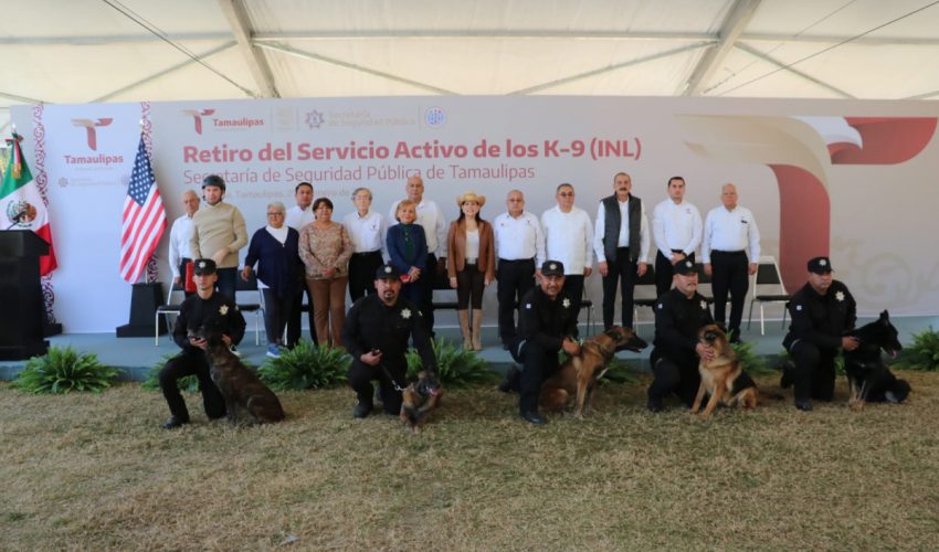 SSPT despide con honores a caninos retirados del servicio activo
